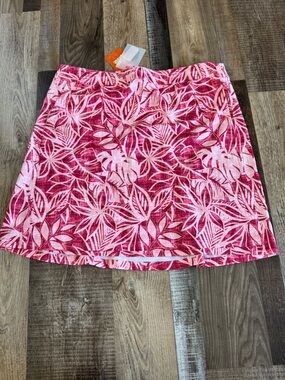 Ripskirt Hawaii Pink and White Tropical Print Skort